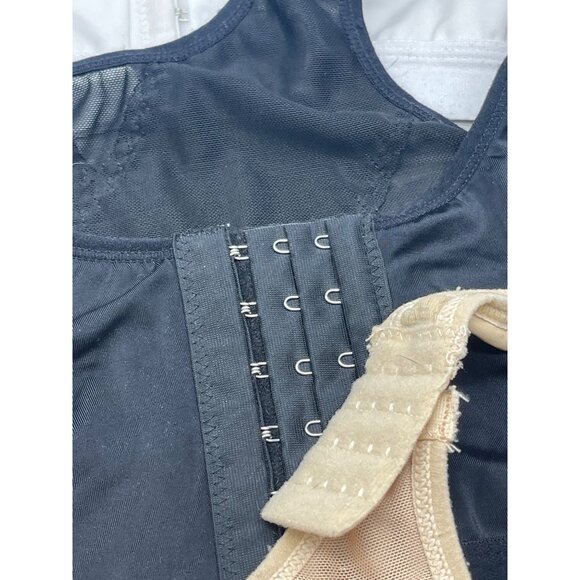 set of 3 sport bra brown white black front closer adjustable shoulder XL READ - Picture 9 of 9